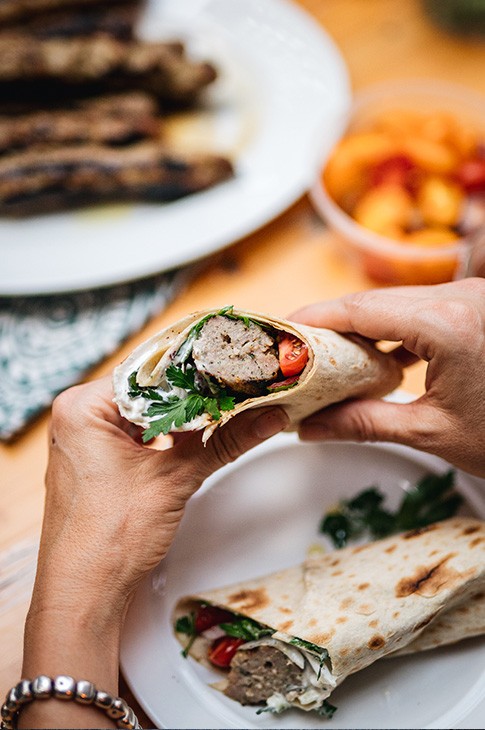 Heat up your BBQ, we're making kebabs with our ready to cook meatballs! An easy recipe that the whole family will enjoy. Add some tzatziki, a bit of onion, some sumac, fresh parsley and boom! you're in the Mediterranean.