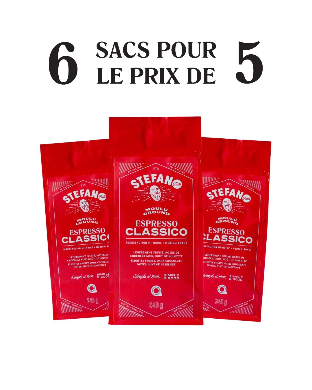 Espresso classico moulu (Caisse de 6)