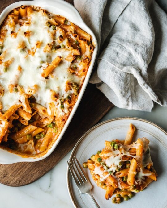 Pasta bake with rosée sauce