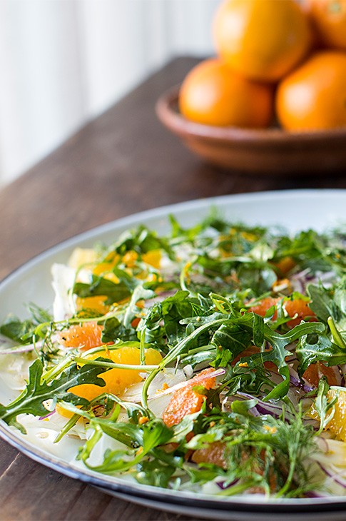 Salade fenouil, orange et roquette